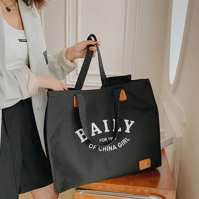 Recycled Cotton Canvas Fabric Garment Bag Extra Large Heavy Duty Organic Canvas Cotton Tote Bags with Custom Printed Logo