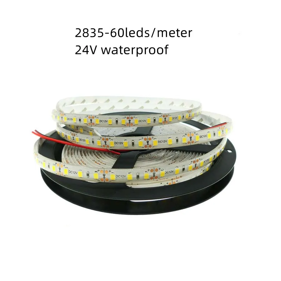 IP65 5meter/pack LED Strip Light Garland Gaskets 5m SMD 2835 Flexible DC 12V 24V Diode Tape Wire Christmas Lamp 300LEDs