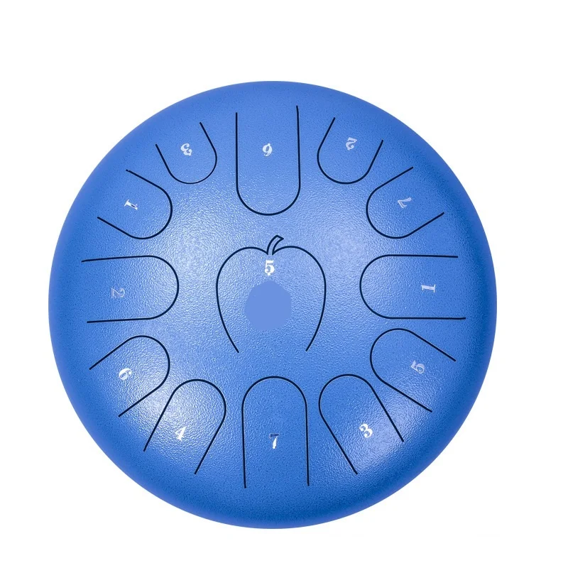 Professional 12-Inch Steel Tongue Drum 13 Tone Hand Drum Metal Percussion Instrument