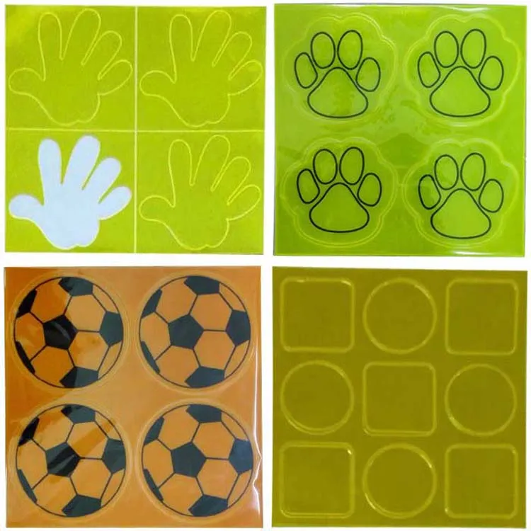 customized logo barcode printing high visibility adhesive film sheet die cut light reflective wall sticker for children gifts