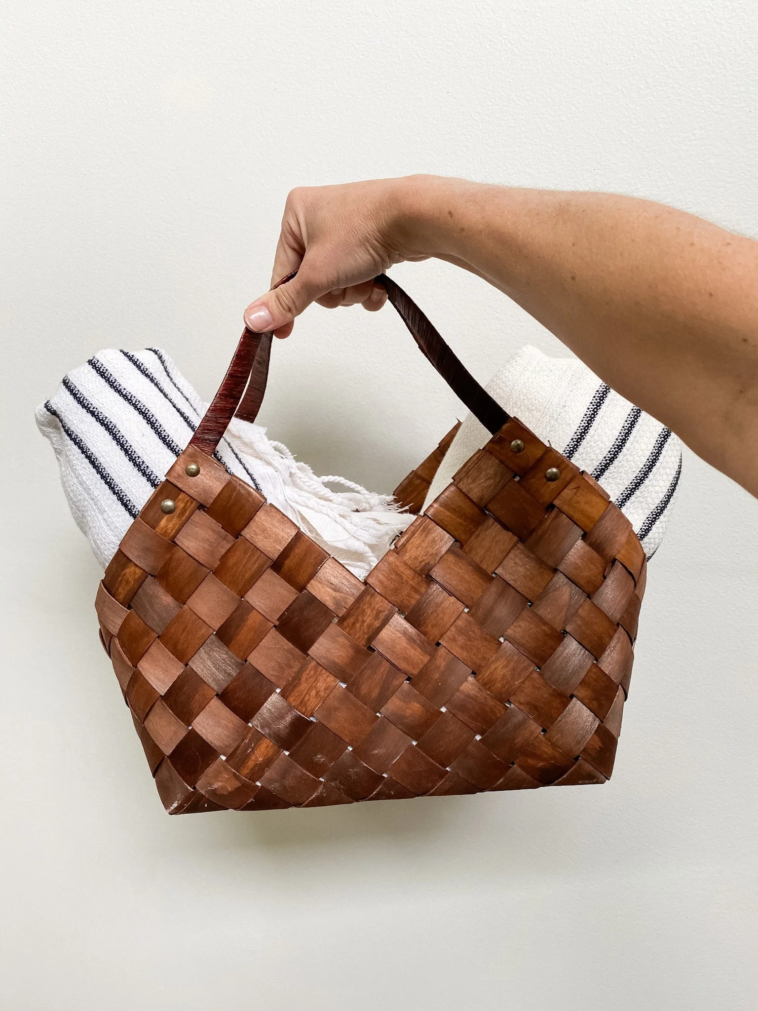 Woven Sonoma Basket/ natural palm leaves basket