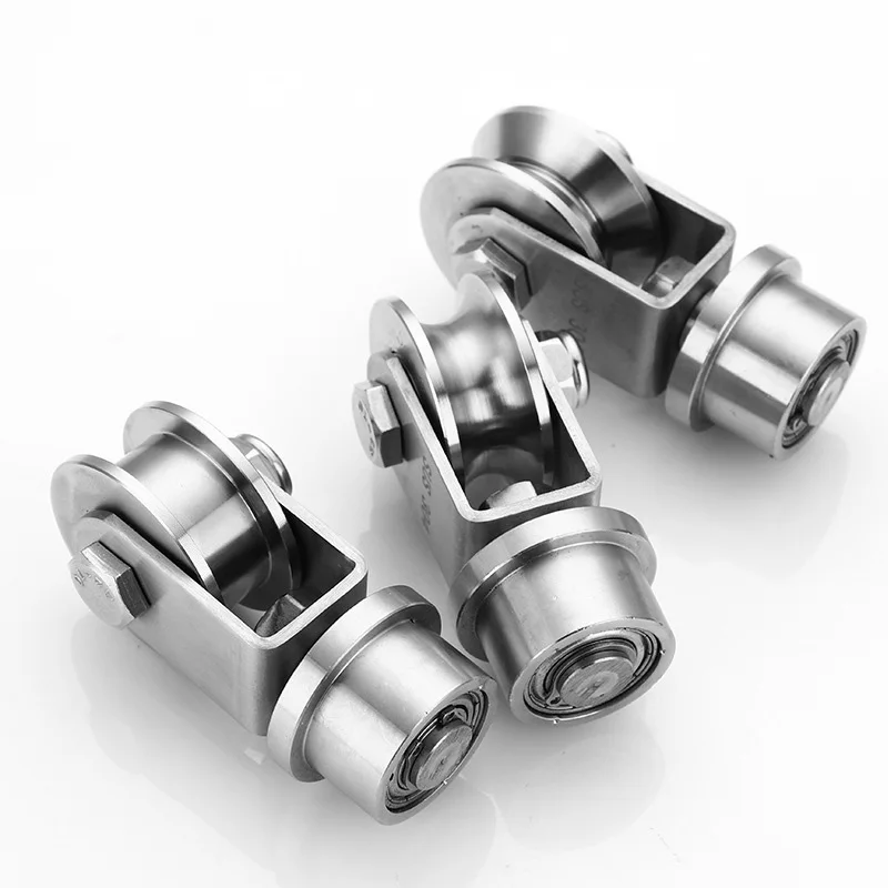 China made factory sale 201 304 stainless steel U H V groove sliding gate track roller wheel