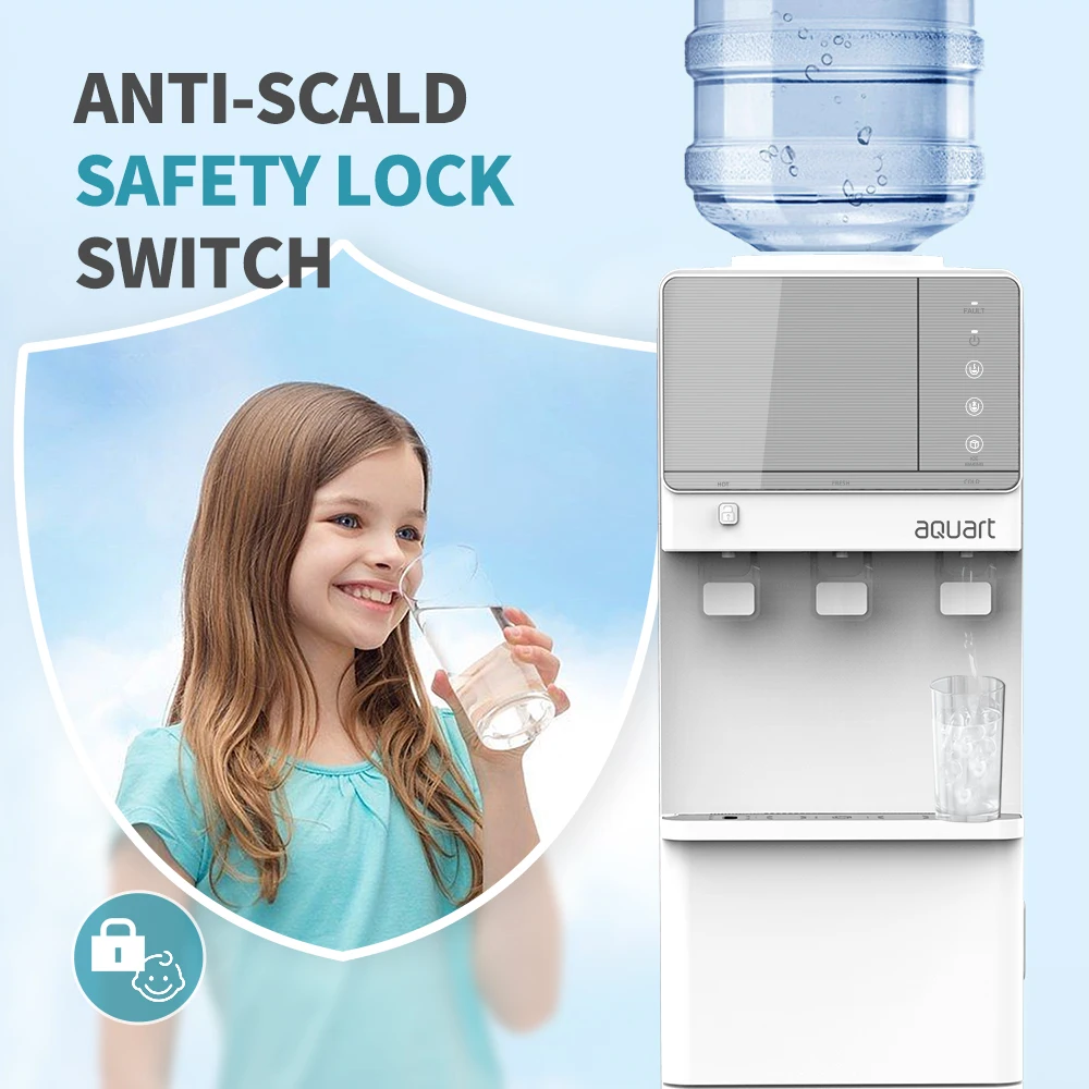 3 in 1 Water Dispenser with build in ice maker 3 Temperature Touching Control Panel 12kg Ice Cube per day Compressor cooling