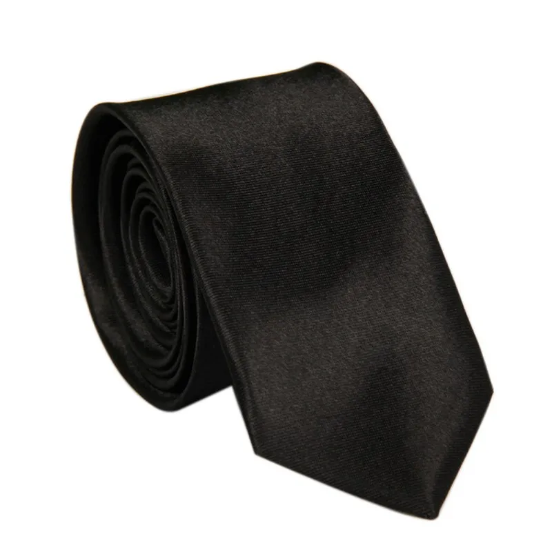 Plain Polyester Solid Necktie Satin Mens 7cm Tie Pure Colorful Single Color Black Wine Red Pink Orange Grey  Micro Fiber Necktie