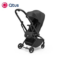 QTUS Lark Pro Compact Stroller, High view / landscape, 360 Rotation Reversible, grows with baby, new born to 4 years, Black