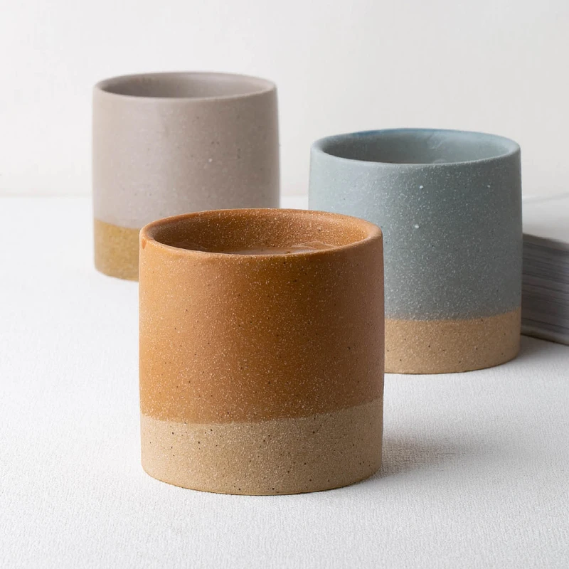 YUANWANG OEM/ODM Custom Kerzenglas Home Decor Porcelain Container Matt Empty Ceramic Candles Jar