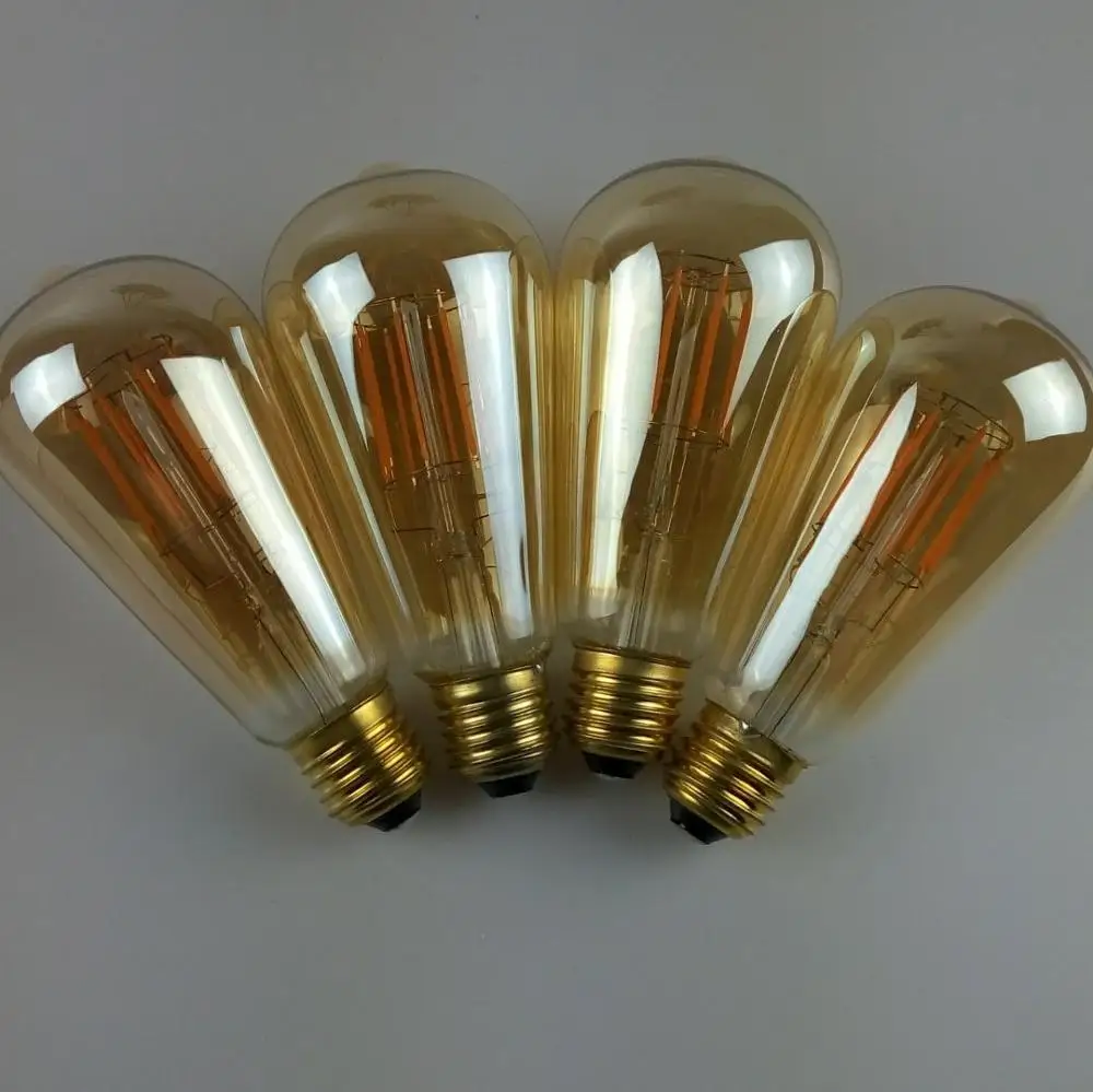 Led Ampul E27 4W 6W 8W Gold/Transparent White Retro Edison Filament LED Bulb Vintage LED Edison Ball Light ST64 Lamps