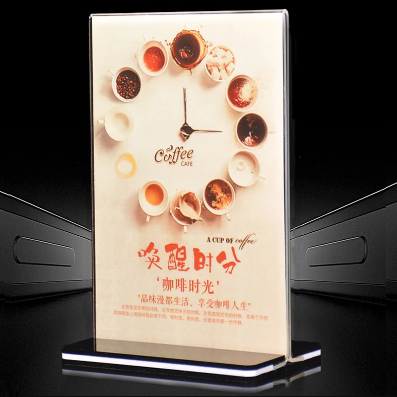 
A6 Detachable Acrylic Sign Holder Acrylic Material T Shape Acrylic Table Menu Holder Tents Price Flyer Display Card Holder stand 