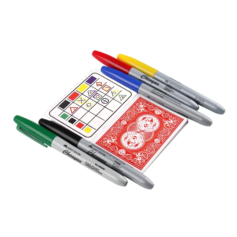 Magic Easy Learn Elementary School Simple Magic Tricks Telepathic Prophecy Props Brain Plunder with Color Pens