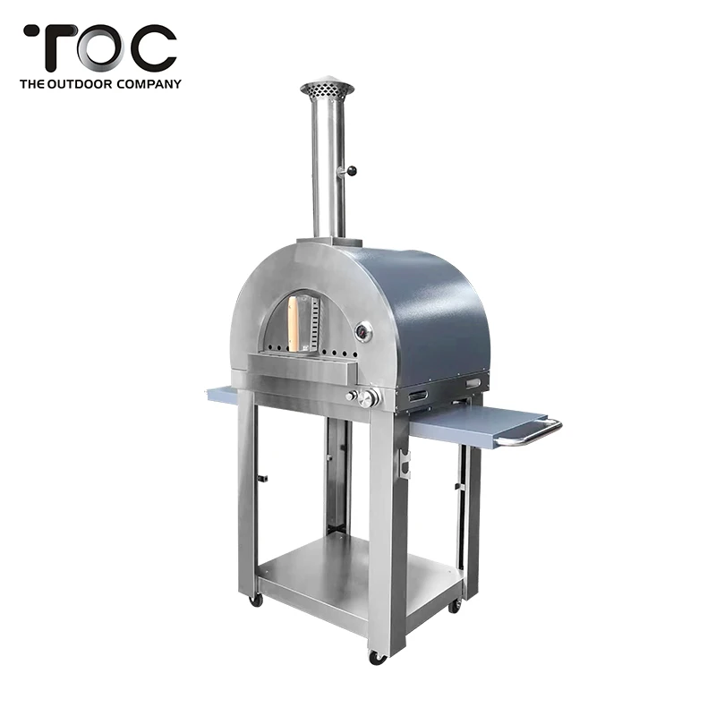 Household Grey Powder Coated Outdoor Gas Pizza Oven Burning Stainless Steel Pizza Oven