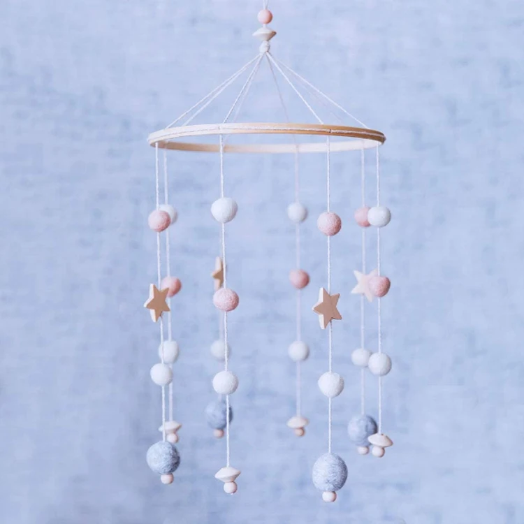 Оптовая продажа, украшение для дома на заказ, войлочная подвесная игрушка, колокольчик, звезды, игрушки