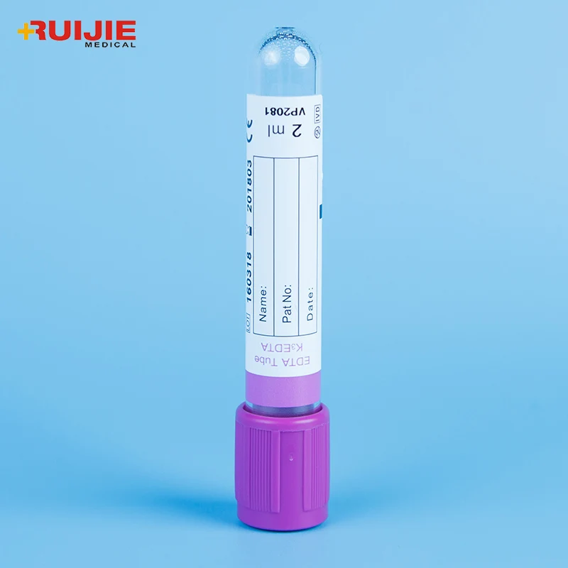 Medical 2ml 3ml 4ml EDTA K3 Vacuum Blood Collection Test Tube
