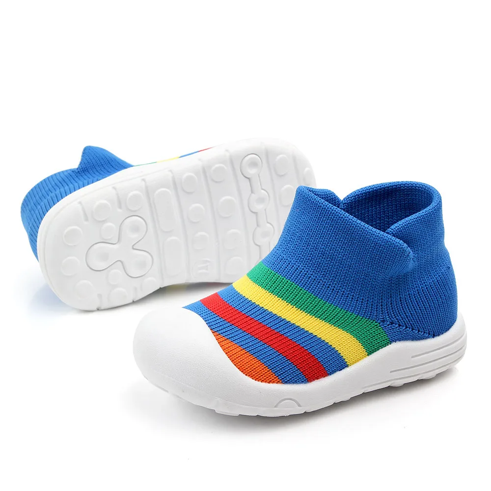 Breathable Toddler Sock Shoes Children Rubber Soles Cotton Baby Sock Shoes Anti-slip Baby Toddler shoes