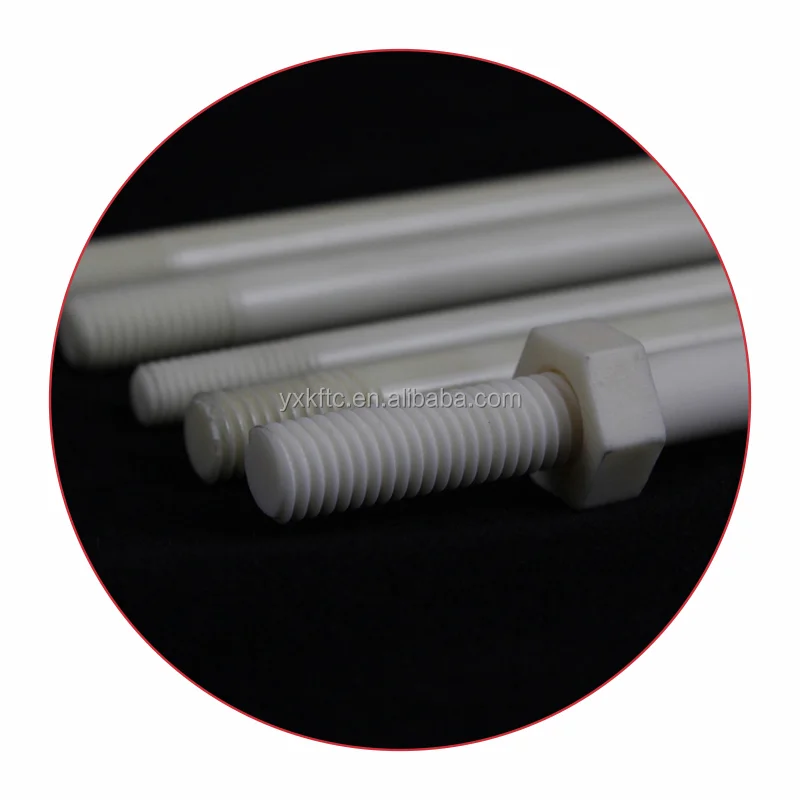 99.7% Aluminium Ceramic Rod With Screw Thread