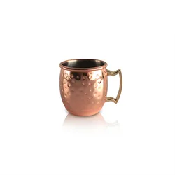 Moscow Mule Mug 500ml Copper Hammered Plating Stainless Steel Inside Lining Handcrafted  Brass Mugs for Cocktail Beer Cup