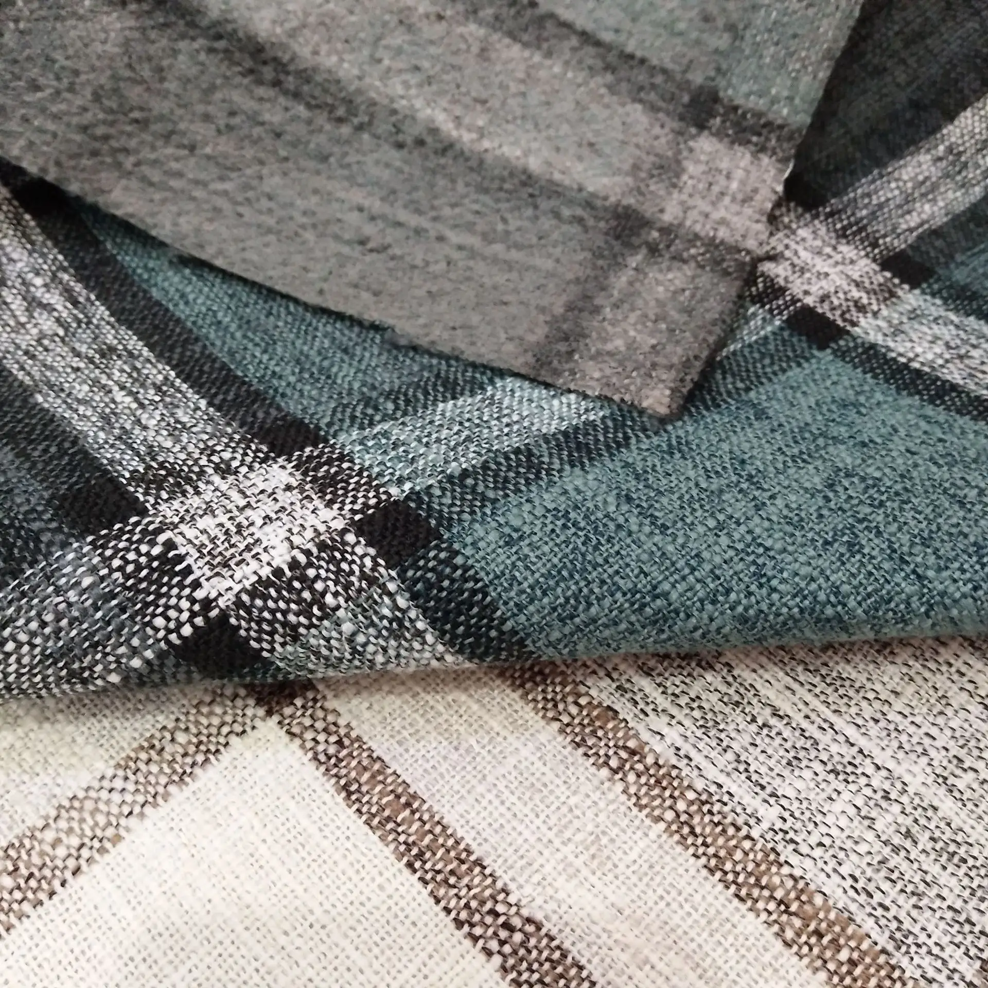 high quality multiple colors price upholstery plaid linen sofa clothes fabric