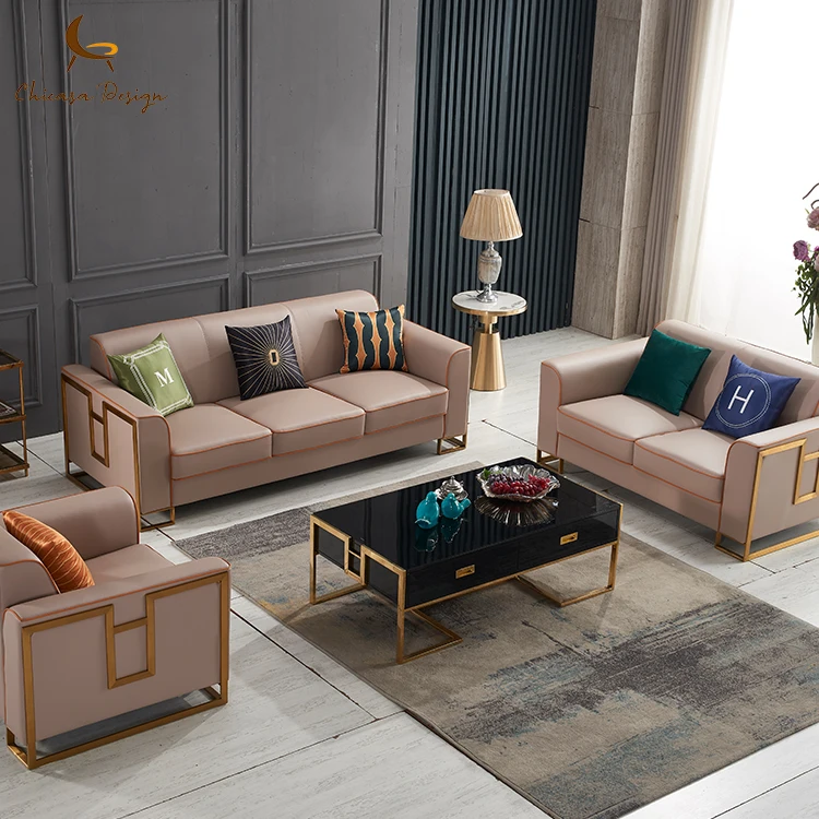 Modern Nordic Faux Synthetic Leather Sofa Modern Design Living Room Furniture Sofa Set