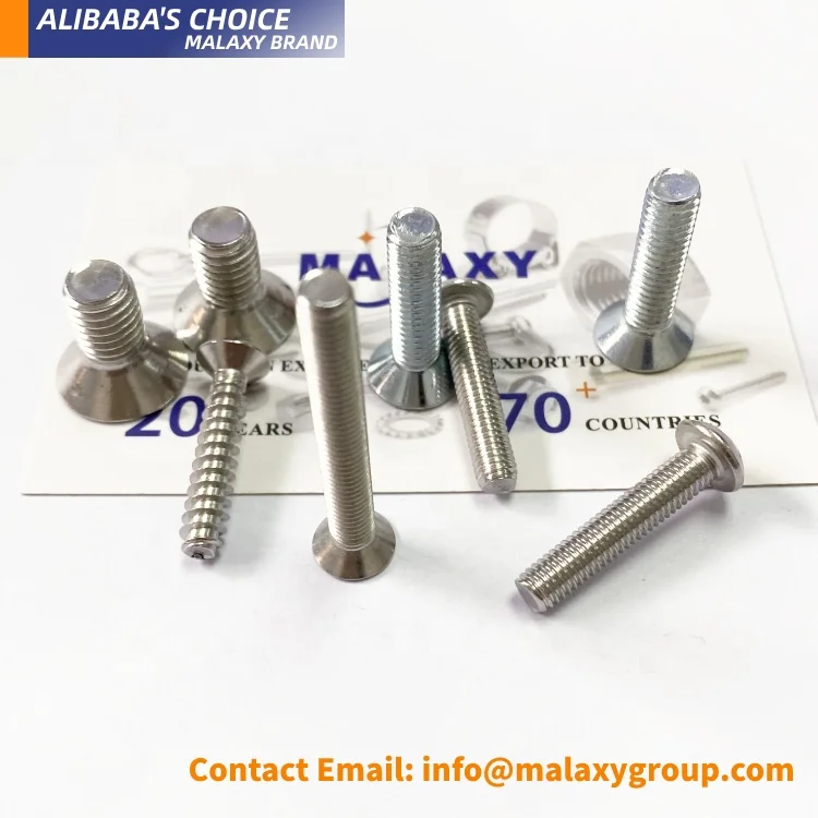 MALAXY Din7991 M3 M4 M5 M6 Pure Brass Flat Hex Socket Countersunk Head Screw