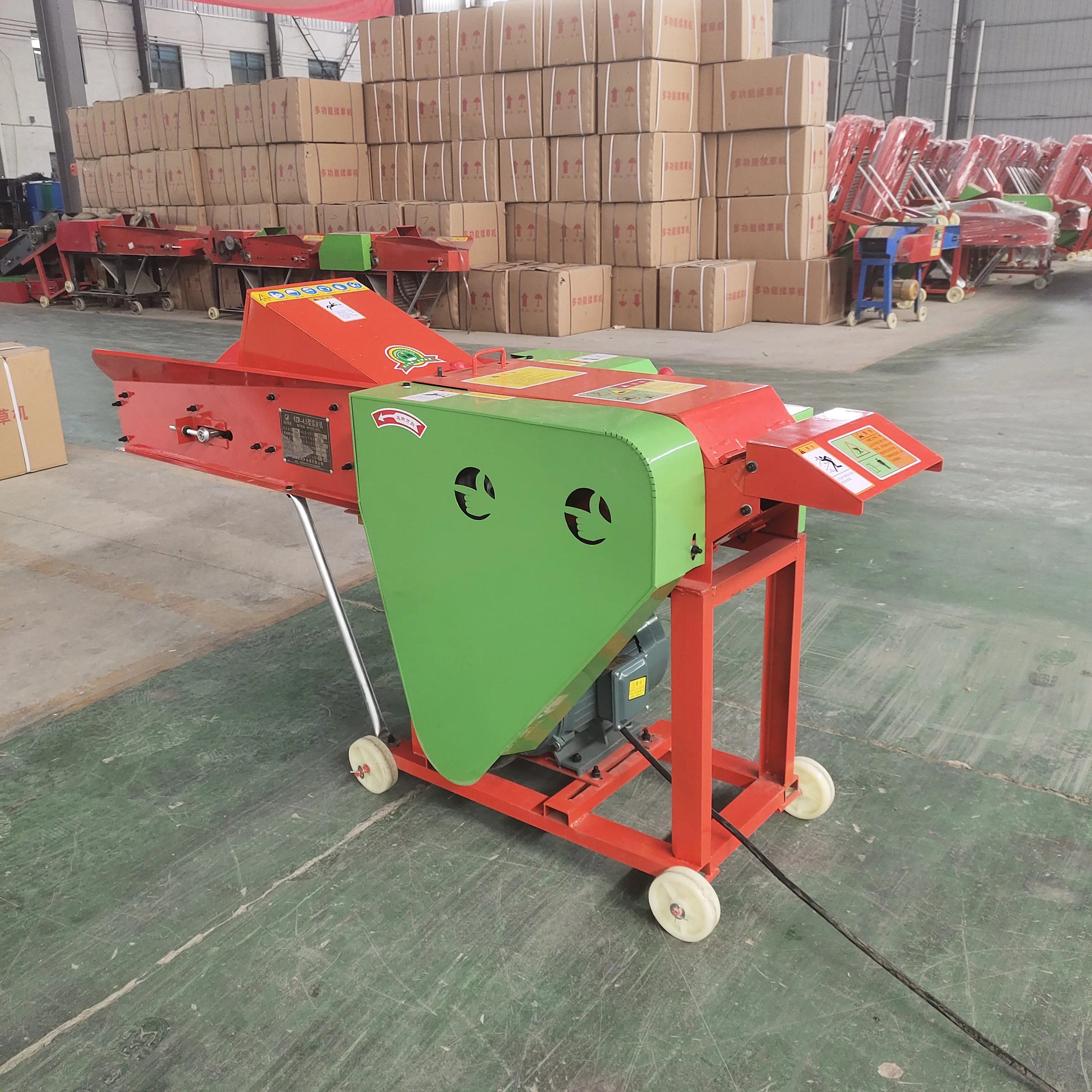 Homemade Picadora De Forraje Pasto Mini Hay Straw Grass Cutting Chopper Grinder Four Blades Chaff Cutter Machine For Animal Feed