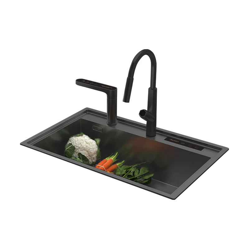 KUAIERTE из нержавеющей стали интеллектуальная автоматическая многофункциональная комбинация кухонных раковин с одним отверстием включая стирку и сушку