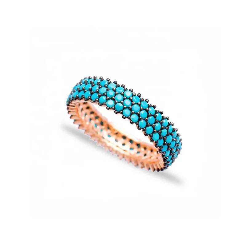 
Turkish rose gold color turquosie ring jewelry 