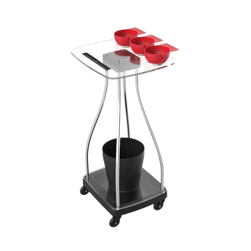 New Design Salon Equipment Acrylic Hairdressing Salon Trolley Salon Hair Coloring Working Trolley