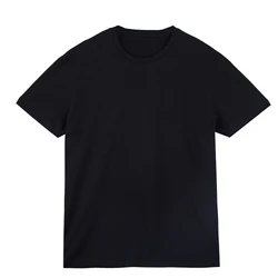 Белая мужская футболка с коротким рукавом и круглым вырезом, 100% хлопок