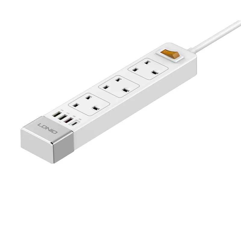 SK3467 UK Socket Extension Socket Power strip With Type-c Port Support QC3.0 20W PD Fast Charging Charger