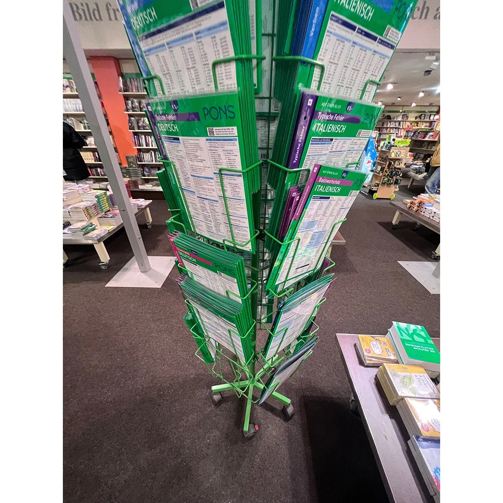 Newspaper Magazine Postcard Display Rack Greeting Card Metal Book Shelf Brochure Display Stand For Sale