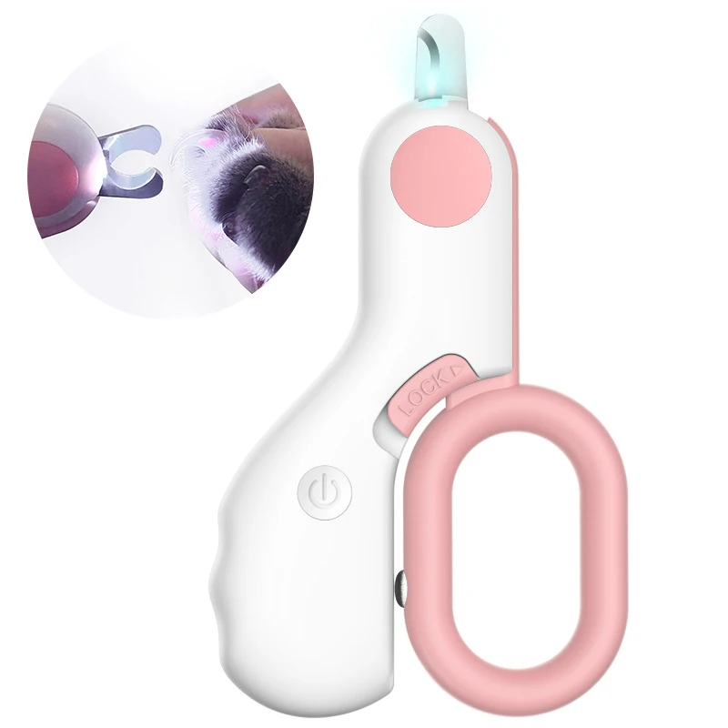 hot selling pet grooming products sharp cutter ABS led pet dog nail clippers