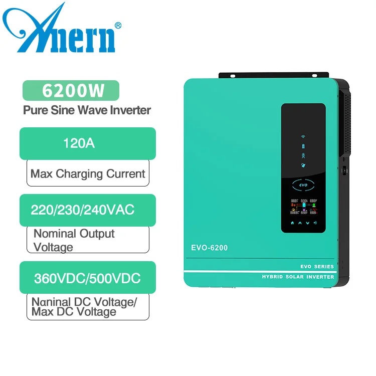 Anern 4.2kw 5kw 6.2kw mppt inverters & converters for solar panels