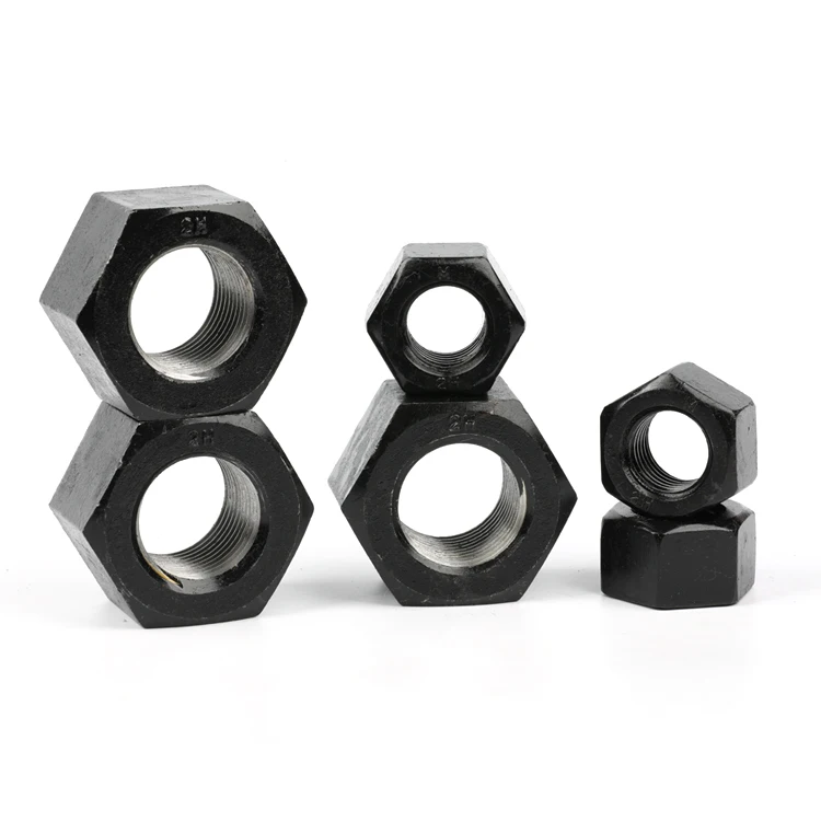Custom high strength precision made zinc plated galvanized carbon steel black Heavy Hex Structural Nut ASTM A194 Grade 2H