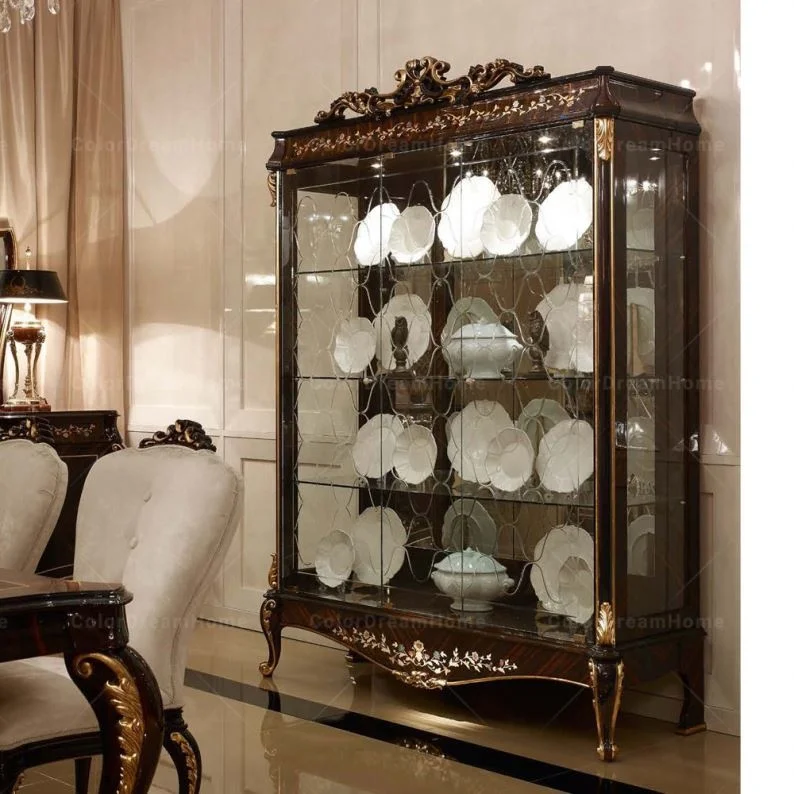 French antique glass display cabinets dining room furniture