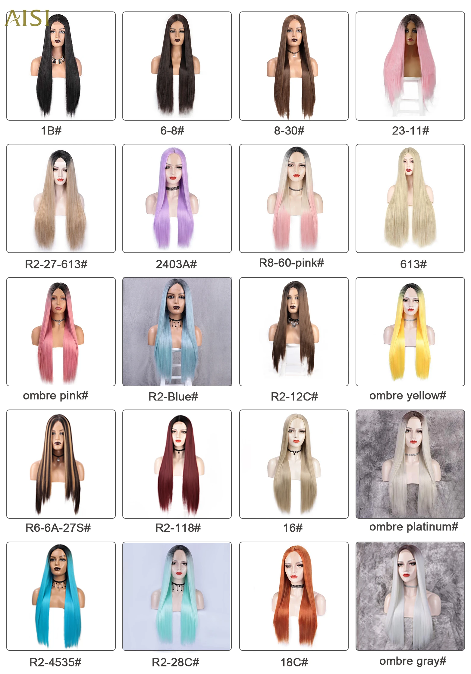 Aisi Blond Ombre Brown Black Hot Sale Cheap Hand Tied For Women Blend Wig High Quality Swiss Lace Front Synthetic Hair Wigs