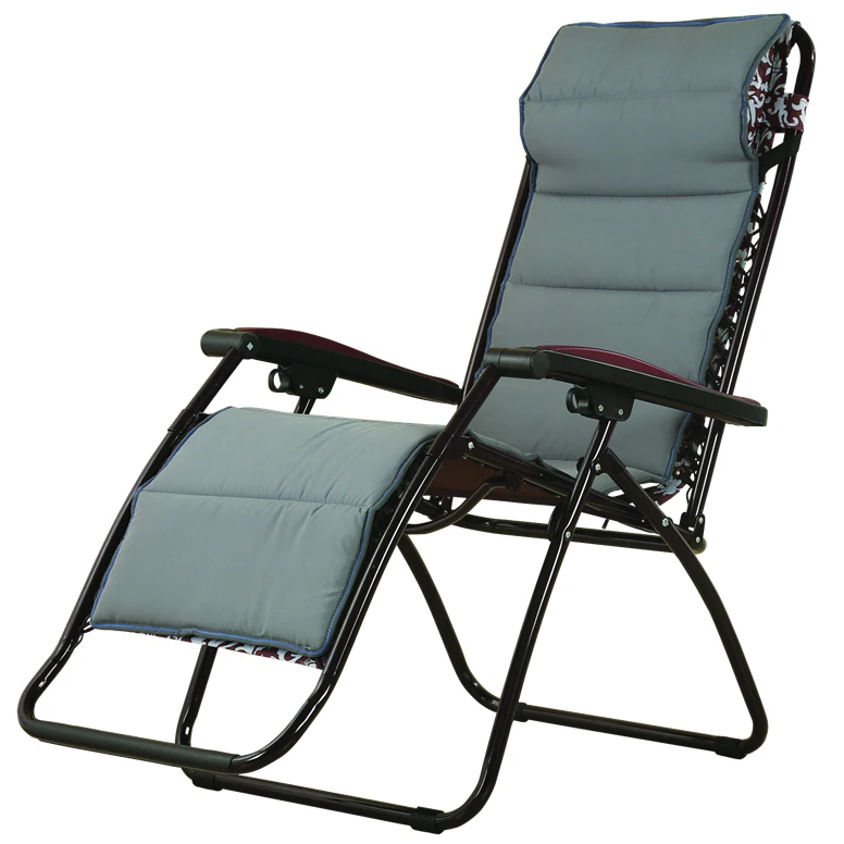 
Outdoor Folding Sun Lounger Chair Mattress Garden Recliner Thick Padded Seat Cushion Zero Gravity Chair With Ties 