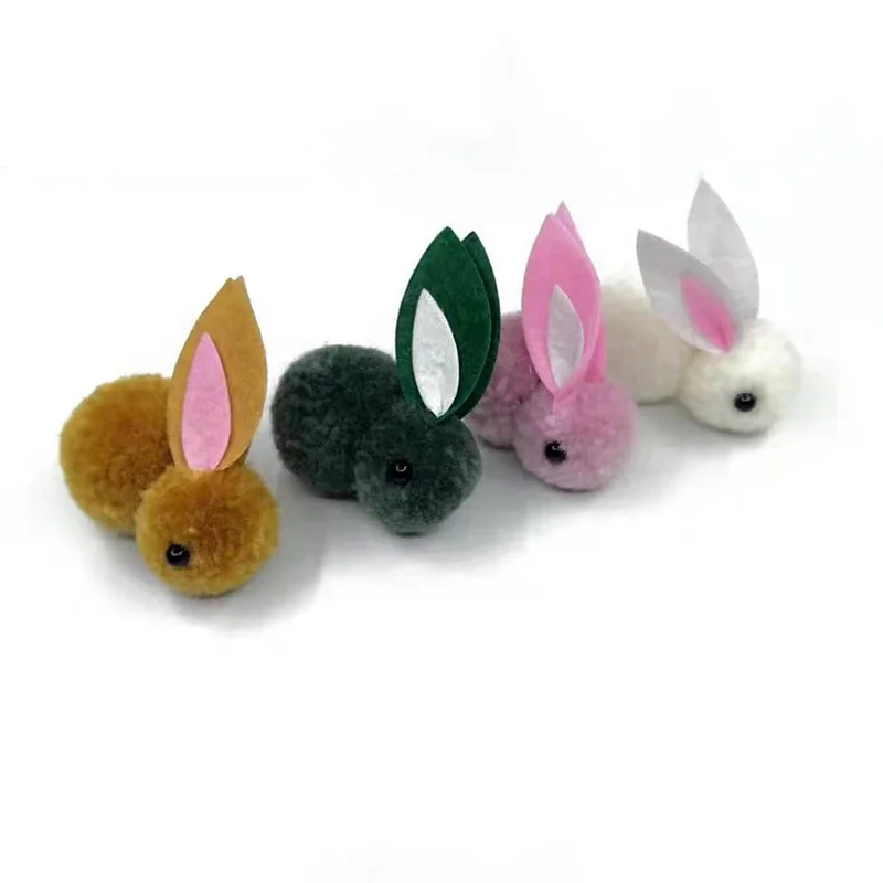 Cute plush ball bunny, DIY hand-made small parts, hair rope and hair ring bag mobile phone case plush pendant