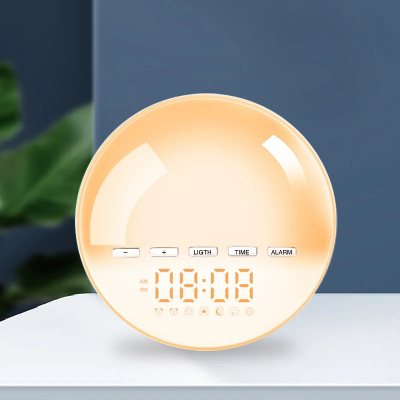 Hot Selling Quality  Sleep Sounds alarm Wake Up Light Sound Machine Sunrise Alarm Clock with Night Light