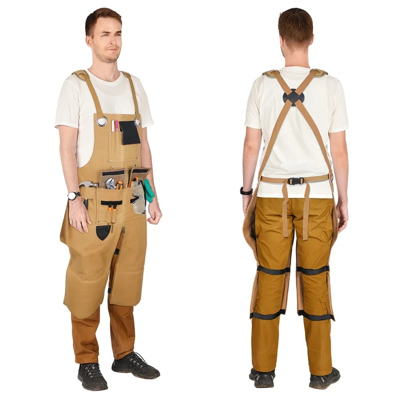 Heavy Duty Wood Working Canvas Apron for Men with Tool Pockets for Woodworkers Blacksmiths Carpenters, Gifts for Men