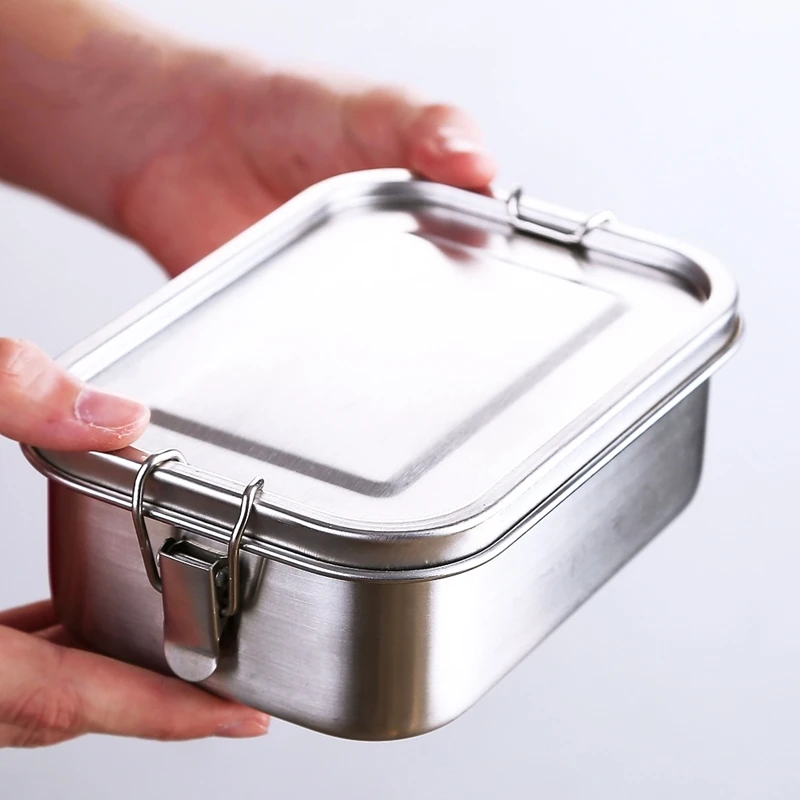 18/8 rectangular 304  stainless steel 3 compartment children bento lunch box for kids food container