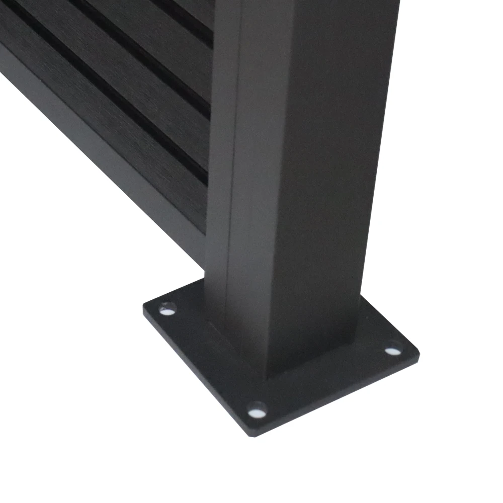 Recommend Co-extrusion WPC Fencing With Aluminum Post Commercial Wood Composite Fence
