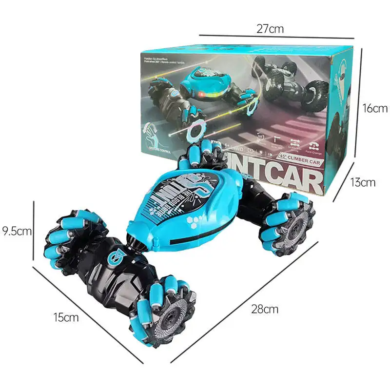 Carro de brinquedo controlado remotamente, 3 cores detede gestos carro de acrobacias RC rota de 360 graus, carro de co