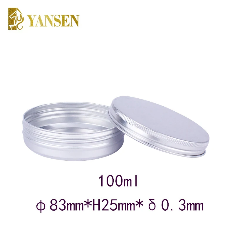 wholesale 100g silver aluminum jars aluminum cream jar aluminum cosmetic jar