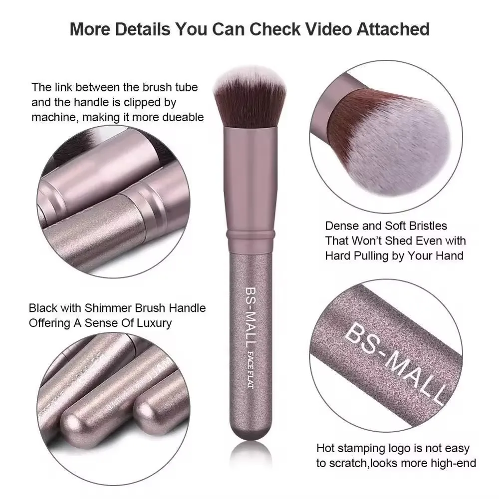 High Quality Full Size Makeup Brushes Kits Custom Brand Logo Professional BS MALL Makeup Brush Set 18 Pieces