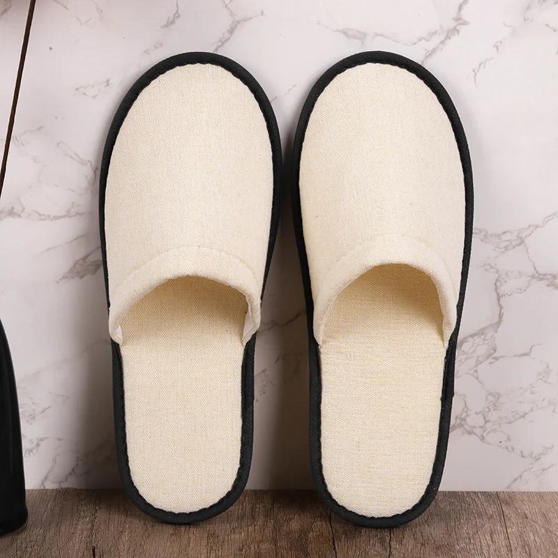 Luxury Bulk Cotton And Linen Hotel Amenities Eco Friendly Slipper