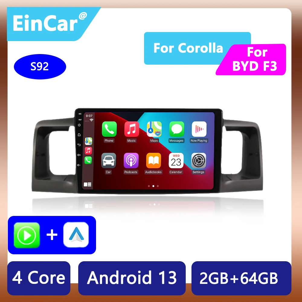 For Toyota Corolla E120 e 120 BYD F3 2007-2011 DSP IPS 6GRAM Android 11.0 4G NET Car Radio Multimedia Video Player carplay