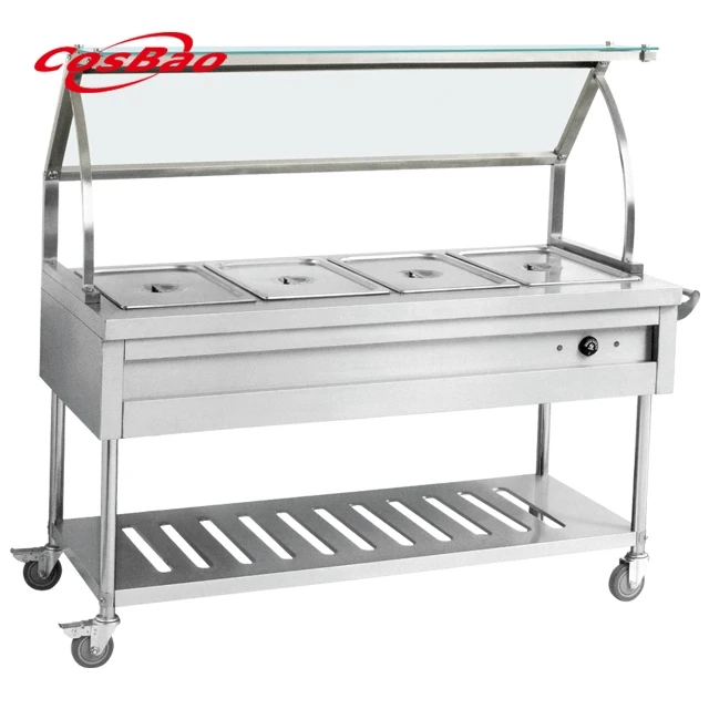 Stainless Steel Mobile Assembled Bain Marie Electric Food Warmer / Buffet Food Warmer