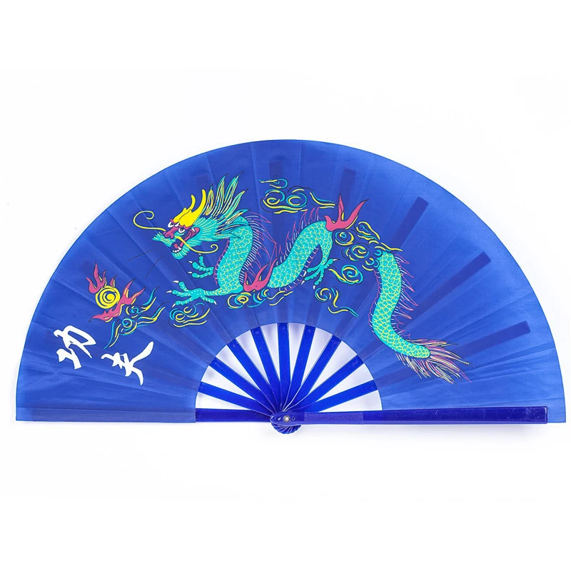 China traditional kung fu fans plastic fan rib tai chi fans dragon martial arts performance fans