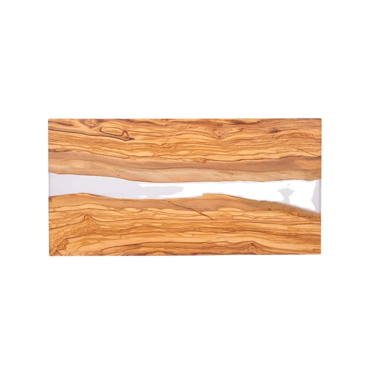 KINDOME NEW PRODUCTS Wedding Gift Olive Wood Board with Transparent Resin Cheese Boards Epoxy Resin Wood Cutting Boards