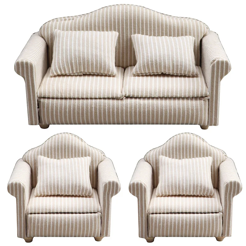 1 12 Scale Doll House Living Room Sofa Couch Dollhouse Furniture Accessories Miniature Chair Armchair