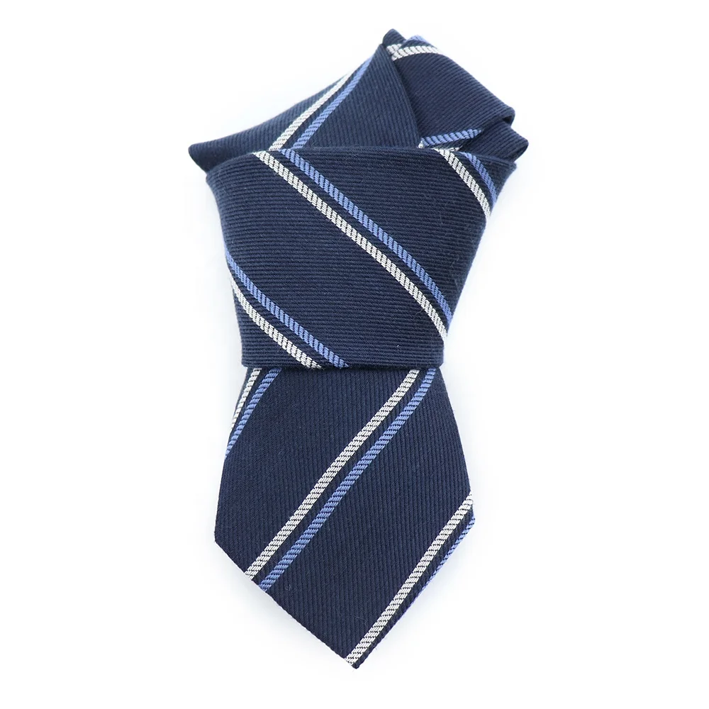 
XINLI нашейные аксессуары бизнес темно-синего цвета, Китай (материк) stropdas двойная линия полосатый тканый галстук 70% шерсть 30% шелка оптовая продажа мужской галстук-бабочка 
